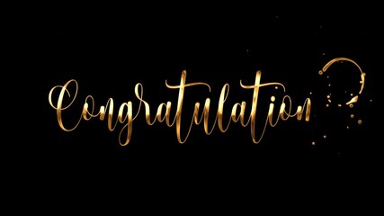 Congratulations typography golden text Ideal for appreciation notes, social media posts, and invitations.		