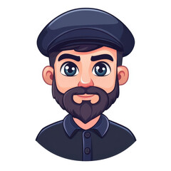 A fun cartoon avatar of a male musician sporting an English flat cap, blending style and creativity in vibrant colors.