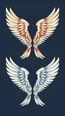 Obraz premium pairs of wings, graphic illustration