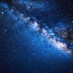 Panorama blue night sky milky way and star on dark background