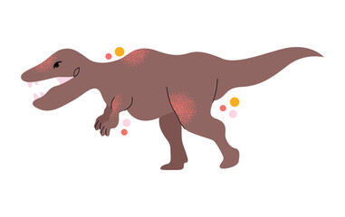 Dinosaur vector clipart. Children's collection with cute dinosaurs and various elements. Dino baby. Colorful cute illustration isolated on background