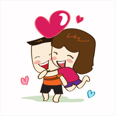 Lovely romantic date, man holding hand sweetheart female isolated on white, cartoon vector illustration.