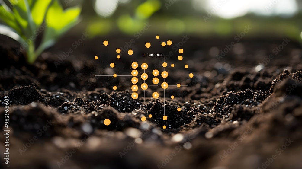 Poster sensors embedded in soil collecting data for optimal farming practices