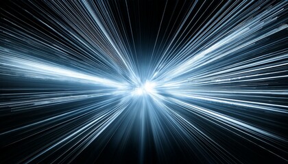 Abstract Fractal Art: Long Exposure Glow and Fast Energy Bursts in a Modern Tech Background