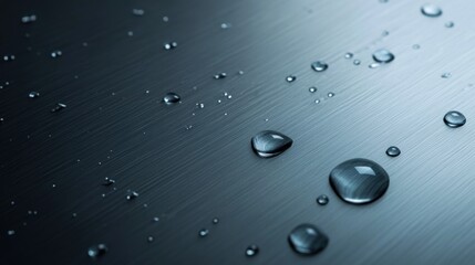 water drops on metal surface