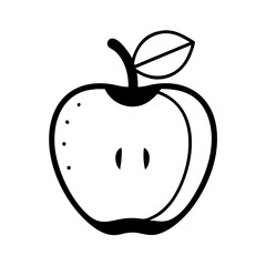 Obraz premium Apple with Stem on Transparent Background