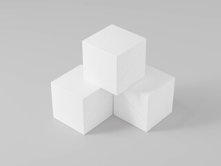 stack of square box mockup, blank cube packaging mockup, luxury product packaging mockup, cube shape container storage, geometry shape paper box packaging, realistic paper box 3d image render