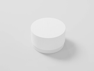 Top view of round packaging mockup, short paper tube box mockup, close lid empty design cylindrical container isolate on white background, single round box packaging design showcase display