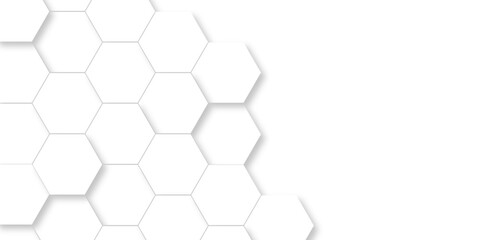 Abstract 3d white hexagon realistic mesh cell honeycomb texture. geometric white grid emboss hexagonal background. luxury white pattern.
