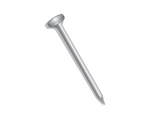 vector design of a sharp nail made of steel or iron and is usually used to strengthen the joints of objects in a building