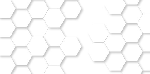 Abstract 3d white hexagon realistic mesh cell honeycomb texture. geometric white grid emboss hexagonal background. luxury white pattern.