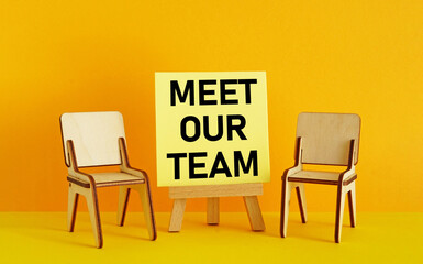 Meet our team is shown using the text. About us