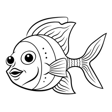 recommend clip art: Elegant angelfish outline icon in vector format, ideal for aquatic-themed designs.