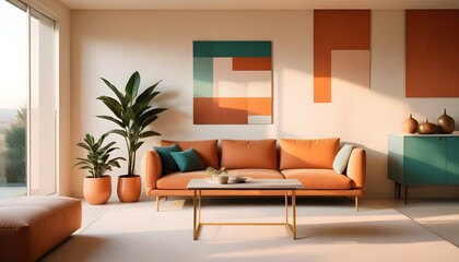 Fototapeta premium Photo interior modern design room 3d illustration