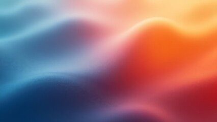 Obraz premium Grainy gradient background blue red yellow abstract glowing color wave black backdrop, noise texture banner poster header design