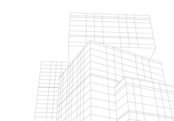 Fototapeta premium Architectural 3d drawing vector illustration