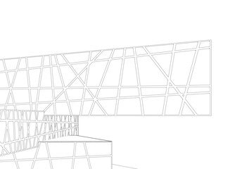 Architectural 3d drawing vector illustration