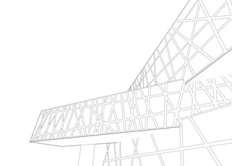 Architectural 3d drawing vector illustration