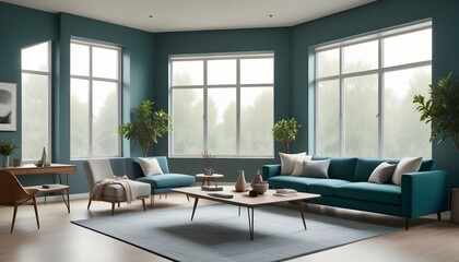 Photo interior modern design room 3d illustration
