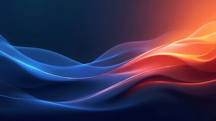Fototapeta premium Grainy noisy poster background, dark blue orange red color wave black backdrop abstract header banner design