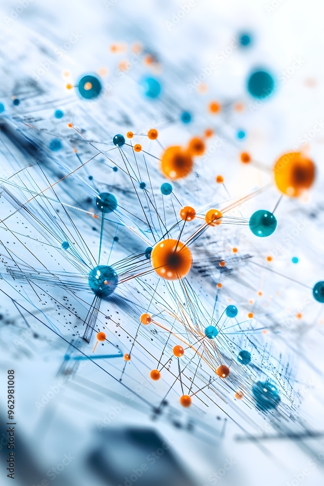 Aufkleber abstract network connection concept.