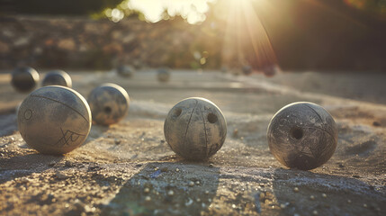 Photo of Friends Playing a Game of Petanque at a Summer Festival in F Festival Holiday Concept, Petanque, friends, summer festival, game, outdoor game, festival, holiday, petanque game
