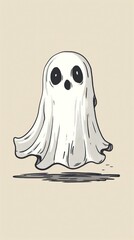 retro ghost halloween cute illustration vintage cartoon ghost cloth