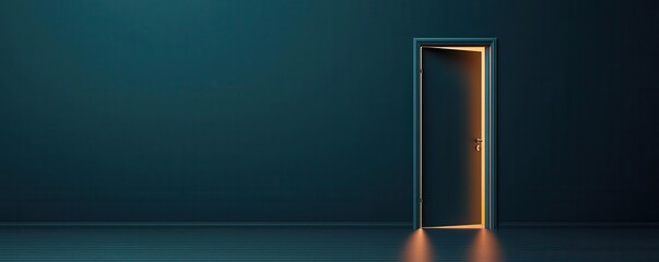 A dark room illuminated only by the light from a cracked door, escape, yearning for release from sorrow