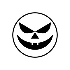 Halloween face icon vector. Scary face illustration sign. Funny Face symbol. Pumpkin face logo.