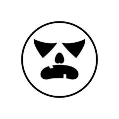 Halloween face icon vector. Scary face illustration sign. Funny Face symbol. Pumpkin face logo.