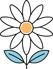 Whimsical Flower Fantasy Petals and Leaves Vector Illustration
