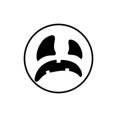 Halloween face icon vector. Scary face illustration sign. Funny Face symbol. Pumpkin face logo.