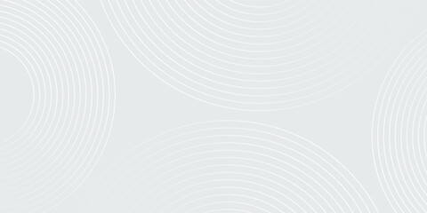 Naklejka premium Abstract white geometric lines glowing on gray background. Modern shiny blue circle lines pattern. Futuristic technology concept. vecor.