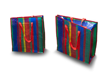 rainbow colors duffel bag  ,on a white background,with clipping path