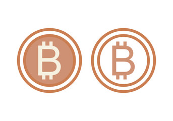Icono naranja de monedas de bitcoin 