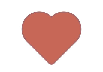 Corazón rojo de amor en fondo blanco