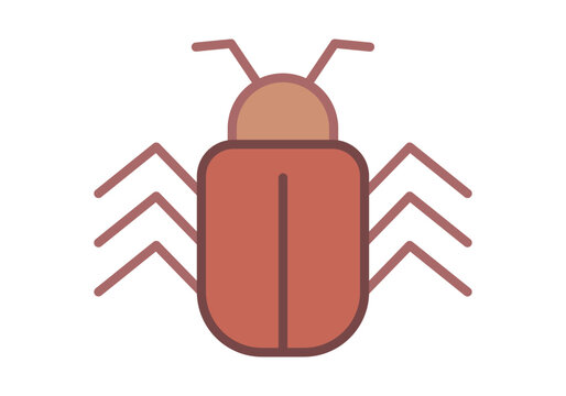 Insecto o cucaracha roja representando virus inform&aacute;tico