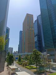 Modern architecture of Shimbashi Section in Tokyo, Japan