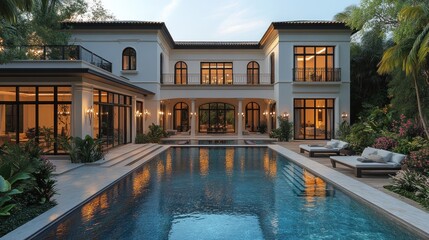 Fototapeta premium Luxury Home with Swimming Pool