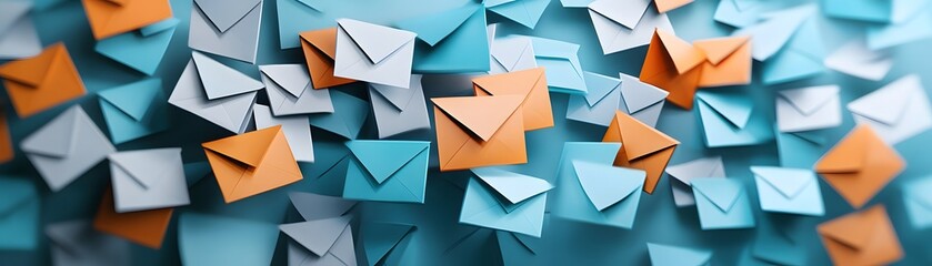 Blue and Orange Envelopes Abstract.