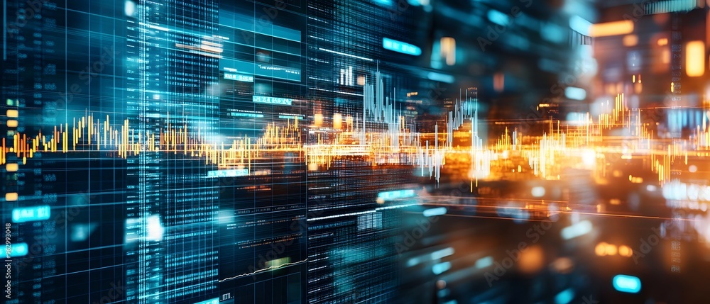 Poster abstract digital data flow background.