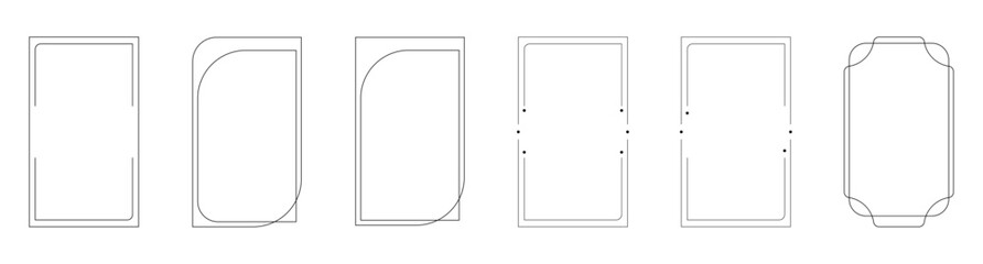 deco style thin line frame border set for luxurious design