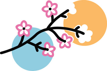 Gentle Floral Beauty with Thin Petals Vector
