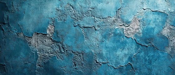 Obraz premium Vibrant blue textured concrete surface with rough details, abstract stone pattern, and weathered design for modern industrial backgrounds and architectural projects.