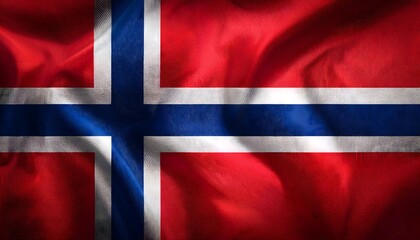 Fototapeta premium Norwegian Flag with Nordic Cross