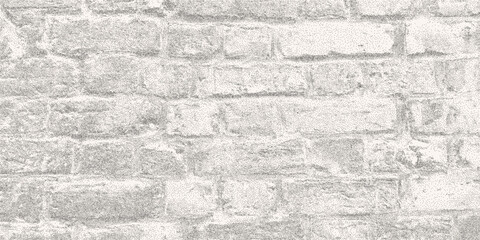 Black dotted textured background, noisy gritty dot halftone effect. Old cracked brick wall texture, distress overlay, grunge.