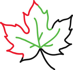 Chic Vector Illustration of Autumn Leaves with Elegant Outlining
