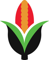 Graceful Cornstalk Vector Art with Minimalist Leaf Accent
