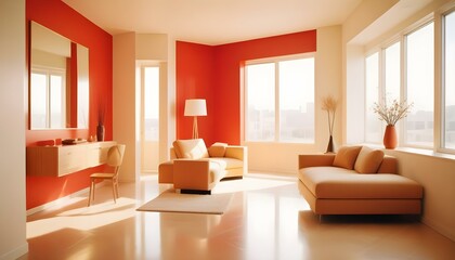 Fototapeta premium Photo interior modern design room 3d illustration