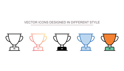 Trophy icon design with white background stock illustration